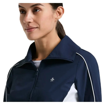 Women's Color Block 1/4 Zip Tennis Top Black Iris-Apparel-Penguin-O1JSF002-417B-2-Tennis Express