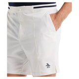 Men's 7 Inch Heritage Waistband Stripe Tennis Shorts Bright White-Apparel-Penguin-, [current_file_name-Tennis Express
