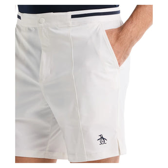 Men's 7 Inch Heritage Waistband Stripe Tennis Shorts Bright White-Apparel-Penguin-, [current_file_name-Tennis Express
