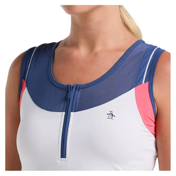 Women's Color Block Tennis Tank Bright White-Apparel-Penguin-O1KFF018-118F25-2-Tennis Express