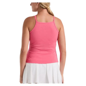 Women's Grid Jacquard Tennis Tank with Shelf Bra Camellia Rose-Apparel-Penguin-O1KFF021-660F25-1webp-Tennis Express