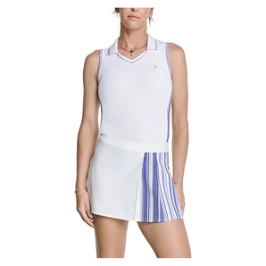 Women's Racer Polo Tennis Tank Bright White,Apparel,Penguin,,,Tennis Express,O1KG016-3