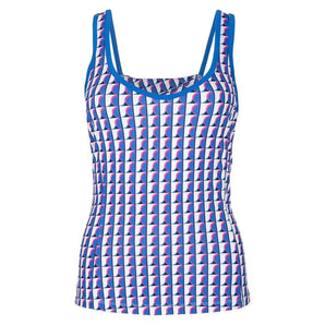 Women's Printed Sweetheart Neckline Tennis Tank with Back Knot Nebulas-Apparel-Penguin-O1KSE023-461U24-1-2-[Sku]-Tennis Express