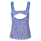 Women's Printed Sweetheart Neckline Tennis Tank with Back Knot Nebulas-Apparel-Penguin-O1KSE023-461U24-2-3-[Sku]-Tennis Express