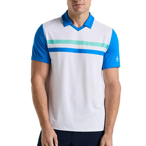 Men's Performance Heritage Block Tennis Polo Bright White-Apparel-Penguin-O1KSF001-118S25-Tennis Express