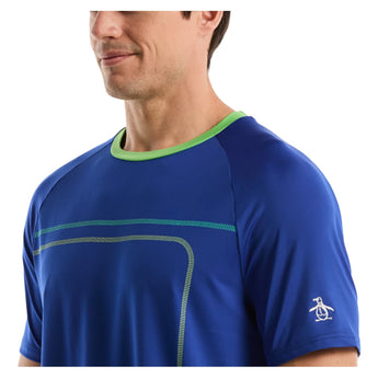 Men's Linear Color Block Tennis Crew Surf the Web,Apparel,Penguin,,,Tennis Express,O1KSG010-2