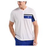 Men's Performance Chest Blocked 3 Snap Henley Tennis Polo Bright White,Apparel,Penguin,118 Bright White,S,Tennis Express,O1KSG012