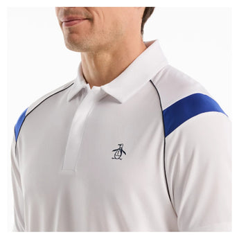 Men's Raglan Stripe Tennis Polo Bright White,Apparel,Penguin,,,Tennis Express,O1KSG013-2