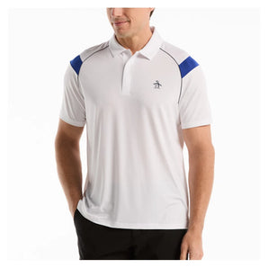 Men's Raglan Stripe Tennis Polo Bright White,Apparel,Penguin,118 Bright White,S,Tennis Express,O1KSG013
