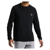 Men's Solid Performance Long Sleeve Tennis Raglan Caviar-Apparel-Penguin-OGKSB0M8-001B-Tennis Express