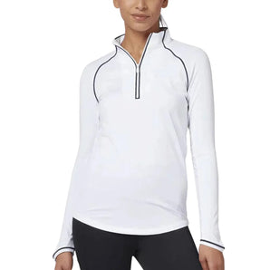 Women's Essentials Veronica Sun Production 1/4 Zip Tennis Top-Apparel-Penguin-OGKSC098-B-W-Tennis Express