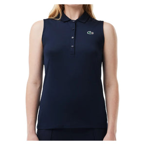 Women's Sport Sleeveless Tennis Polo, Lacoste, Blue, Tennis Express, PF7414-B-BLUE-3
