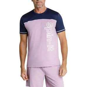 Men's Lionel Short Sleeve Pickleball Tee Lavender Mist and Chalk-Apparel-Spin-It-PM3234-LCS9_1-Tennis Express