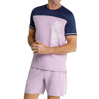 Men's Lionel Short Sleeve Pickleball Tee Lavender Mist and Chalk-Apparel-Spin-It-PM3234-LCS9_3-Tennis Express