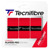 Pro Players Tennis Overgrip 3 Pack, Tecnifibre, Red, Tennis Express, PROPLAYER3PK-RED-1