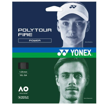 POLYTOUR FIRE 125 Tennis String Black-Strings-Yonex-PTGF125BK-SETS-Tennis Express