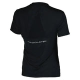 Womens Short Sleeve Performance Tennis Top Black and Sleet-Apparel-Paddletek-PTW05-BU24-1-Tennis Express