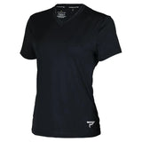 Womens Short Sleeve Performance Tennis Top Black and Sleet-Apparel-Paddletek-PTW05-BU24-Tennis Express