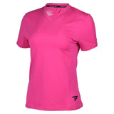 Womens Short Sleeve Performance Tennis Top Fuchsia and Sleet-Apparel-Paddletek-PTW05-FU24-Tennis Express