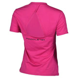 Womens Short Sleeve Performance Tennis Top Fuchsia and Sleet-Apparel-Paddletek-PTW05-FU242-Tennis Express