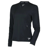 Womens Long Sleeve Performance Tennis Top Black-Apparel-Paddletek-PTW06-BU24-Tennis Express