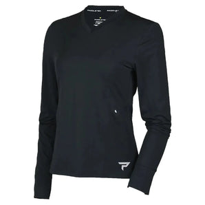 Womens Long Sleeve Performance Tennis Top Black-Apparel-Paddletek-PTW06-BU24-Tennis Express