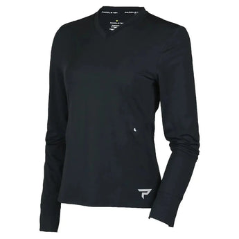 Womens Long Sleeve Performance Tennis Top Black-Apparel-Paddletek-PTW06-BU24-Tennis Express