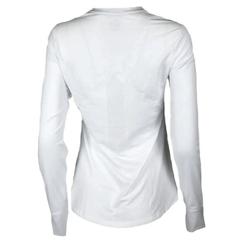 Womens Long Sleeve Performance Tennis Top White and Black-Apparel-Paddletek-PTW06-WU24-1-Tennis Express