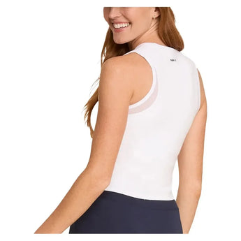 Women's Yana Cropped Pickleball Tank with Bra-Apparel-Spin-It-PX3224-B-W1-Tennis Express
