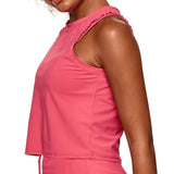 Women's Ruffle Crop Tennis Tank Geranium-Apparel-Bobbe-RCTT-GRH24-3-3-[Sku]-Tennis Express
