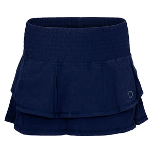 Women's Ruffle 13.5 Inch Tennis Skort,Apparel,Bubble,Navy,XS,Tennis Express,RUF-B-n-1