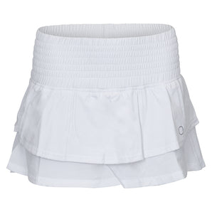 Women's Ruffle 13.5 Inch Tennis Skort,Apparel,Bubble,White,XS,Tennis Express,RUF-B-w-1