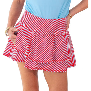 Women's Ruffle Skort Stripes,Apparel,Bubble,Stripes,XS,Tennis Express,RUFP-SX