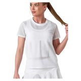 Women's Baila Short Sleeve Tennis Top White-Apparel-Inphorm-S25006-001F25-Tennis Express