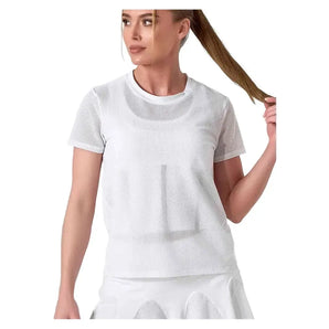 Women's Baila Short Sleeve Tennis Top White-Apparel-Inphorm-S25006-001F25-Tennis Express