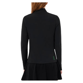 Women's Essentials Tennis Demi-Zip Top Black-Apparel-Lacoste-SF0145-031-1-Tennis Express