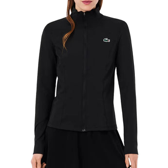 Women's Essentials Tennis Demi-Zip Top Black-Apparel-Lacoste-SF0145-031-Tennis Express