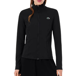 Women's Essentials Tennis Demi-Zip Top Black-Apparel-Lacoste-SF0145-031-Tennis Express