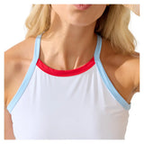 Women's Dropshot Tennis Tank White and Azure,Apparel,Bobbe,,,Tennis Express,STFF-DT-1111-6