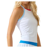 Women's Dropshot Tennis Tank White and Azure,Apparel,Bobbe,,,Tennis Express,STFF-DT-1111-7