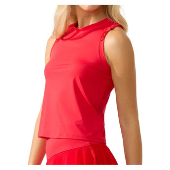 Women's Rally Tennis Tank Cherry Red,Apparel,Bobbe,,,Tennis Express,STFF-RT-1110-6