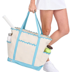 Women's Scalloped Tennis Tote Light Blue