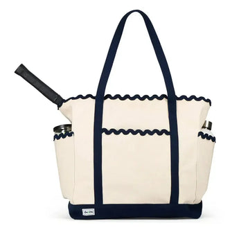 Women's Scalloped Tennis Tote Navy-Bags-Ame and Lulu-STT-S25-Tennis Express