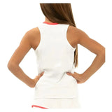 Girls' V-Neck Cutout Tennis Tank White and Coral Crush-Apparel-Lucky In Love-T207-155B-2-Tennis Express