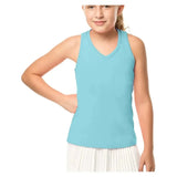 Girls' V-Neck Cutout Tennis Tank Ocean-Apparel-Lucky In Love-T207-410B-Tennis Express