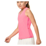 Girls' V-Neck Cutout Tennis Tank Pink-Apparel-Lucky In Love-T207-648B-1-Tennis Express