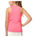 Girls' V-Neck Cutout Tennis Tank Pink-Apparel-Lucky In Love-T207-648B-2-Tennis Express