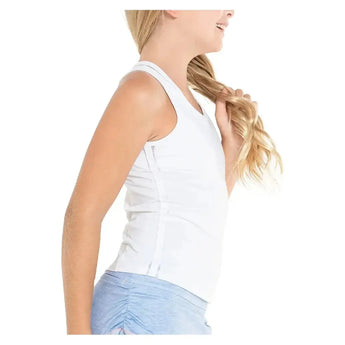 Girls' V-Neck Cutout Tennis Tank-Apparel-Lucky In Love-T207-W1-Tennis Express