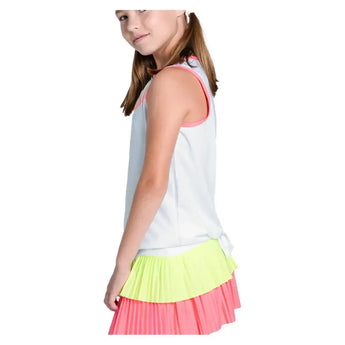 Girls' Sunset Spin Tie Back Tennis Tank Flamingo-Apparel-Lucky In Love-T228-01A670S25-1-Tennis Express