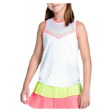 Girls' Sunset Spin Tie Back Tennis Tank Flamingo-Apparel-Lucky In Love-T228-01A670S25-Tennis Express